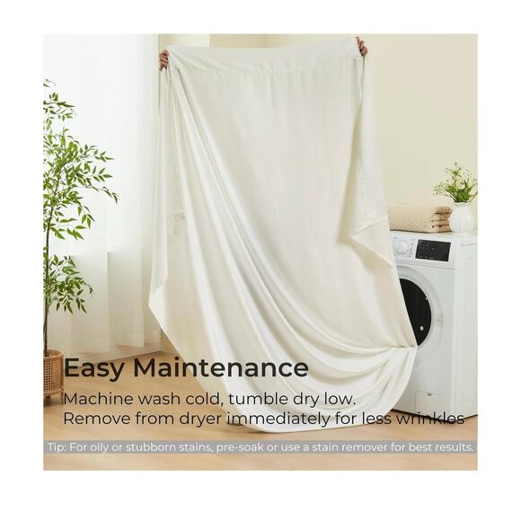 Gökotta King Size Bamboo Bed Sheets – Luxury 4-Piece Set – Cream White - Picture 5 of 13